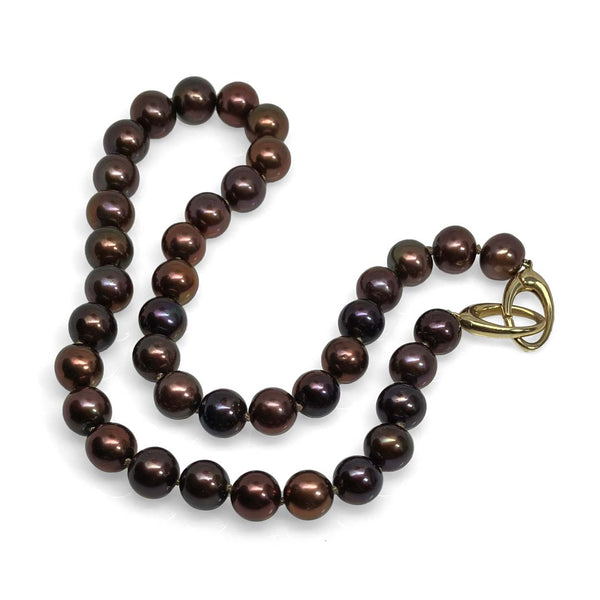 Chocolate Cultured Pearl Strand Necklace