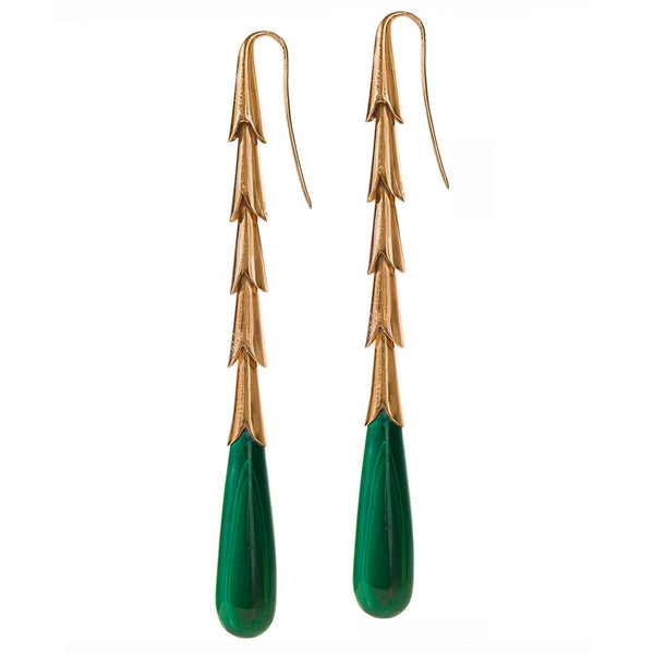 Rose Gold Malachite Earrings